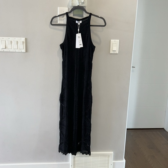 525 American Fauxchet Crochet Black Sleeveless Dress NWT - Picture 3 of 9